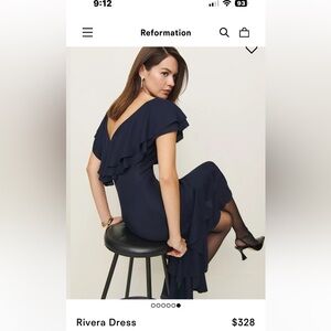 Reformation Rivera dress Size 4 Navy
